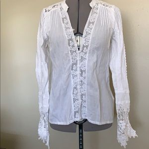Anthropologie Lace and Crochet Detail Blouse